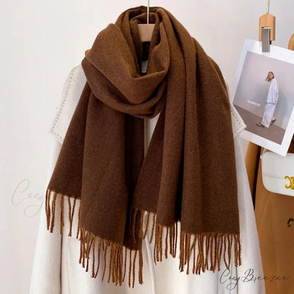 Winter Poncho Shawl Solid Print Cashmere Scarf Color29 / 200x70cm scarf-241228