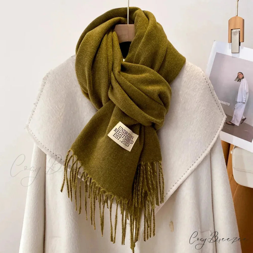 Winter Poncho Shawl Solid Print Cashmere Scarf Color30 / 200x70cm scarf-241228