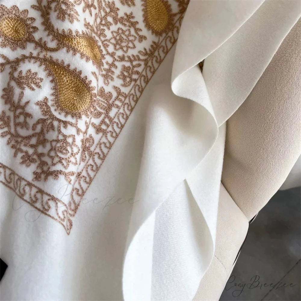 Winter Warm Cashmere Embroidery Scarf scarf-241228