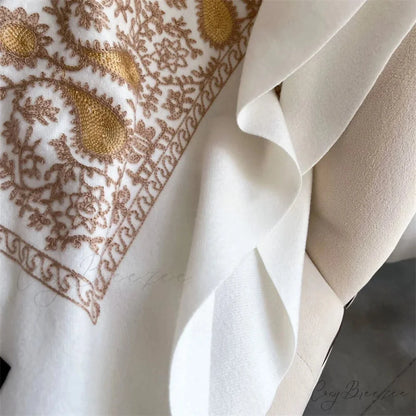 Winter Warm Cashmere Embroidery Scarf scarf-241228