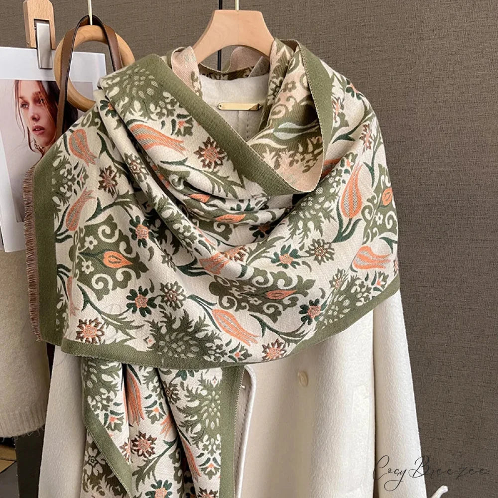 Winter Warm Cashmere Thick Shawl Scarf grey1 scarf-241228