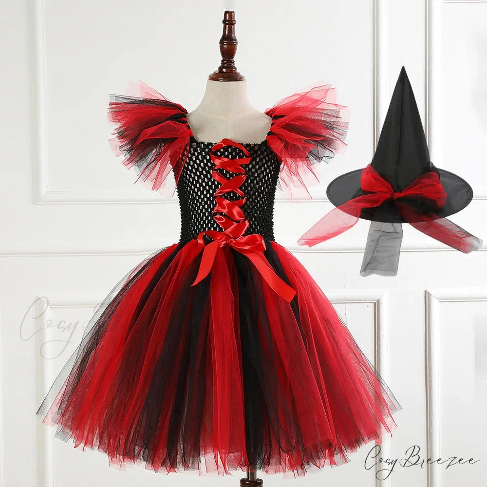 Witch Tutu Knee Dress Carnival Kid Costumes 2-3T (Size S) / Witch Style 4