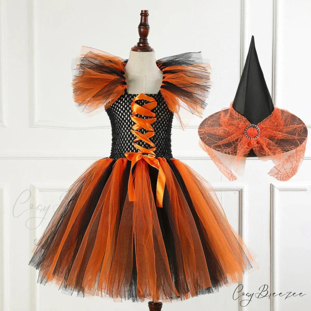 Witch Tutu Knee Dress Carnival Kid Costumes 2-3T (Size S) / Witch Style 6