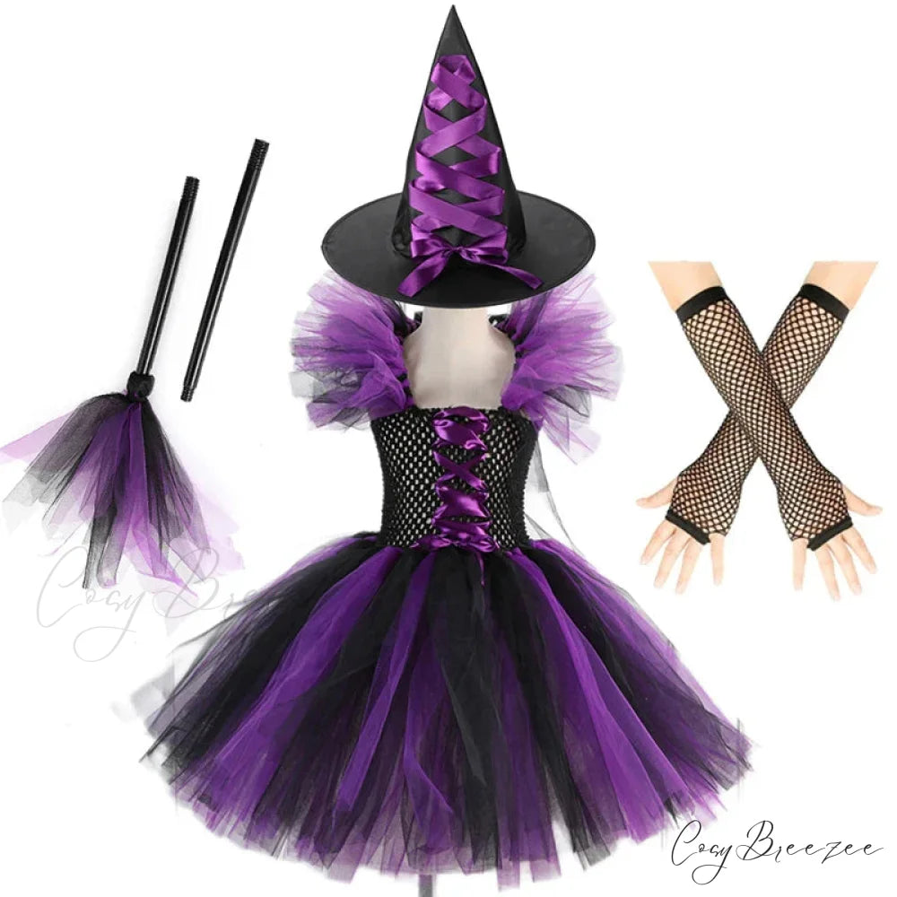 Witch Tutu Knee Dress Carnival Kid Costumes 2-3T (Size S) / Witch Style C