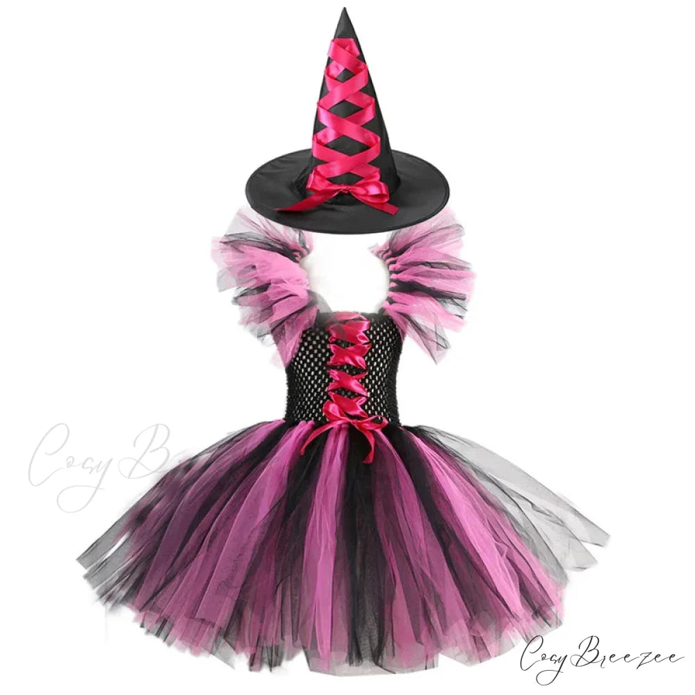 Witch Tutu Knee Dress Carnival Kid Costumes 2-3T (Size S) / Witch Style E