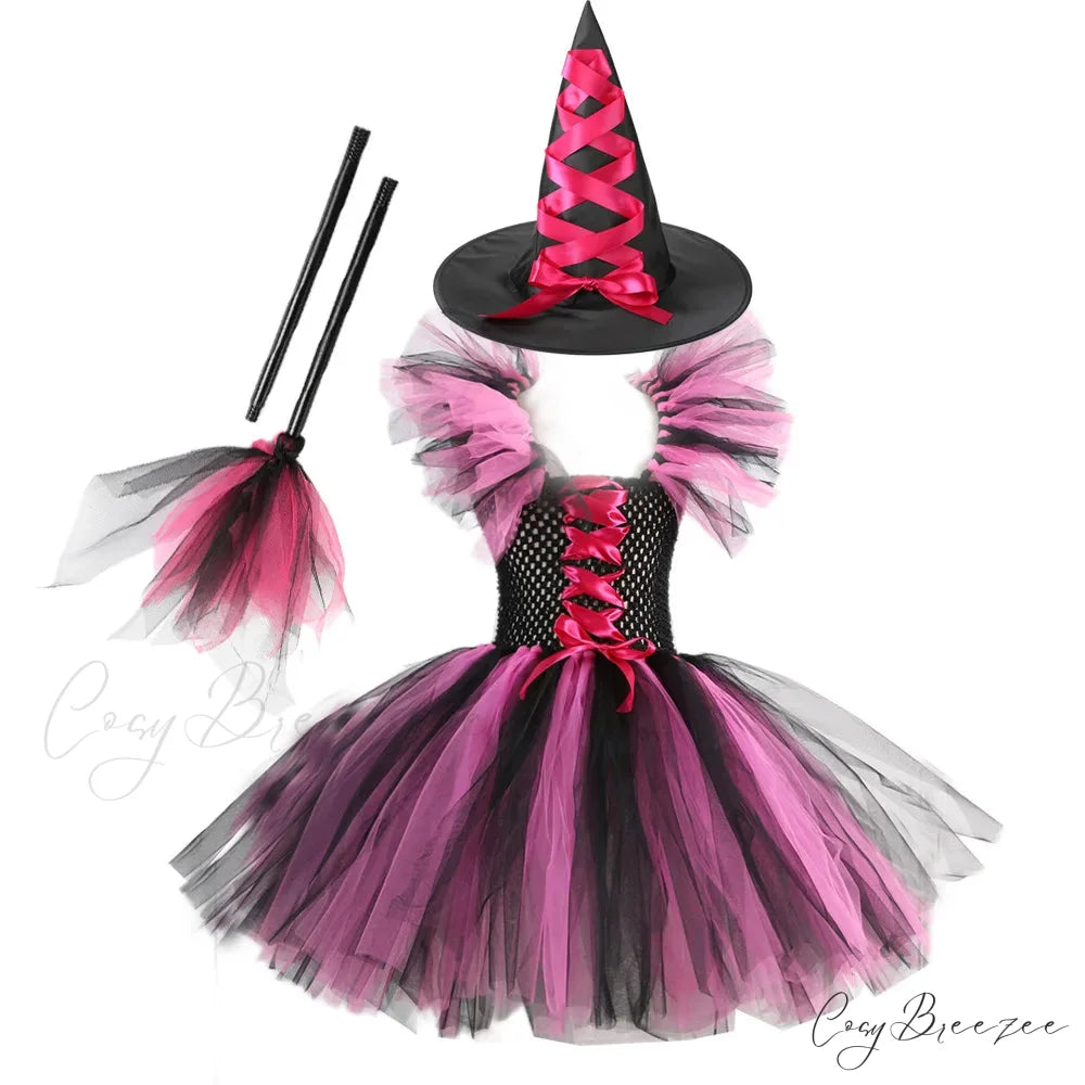 Witch Tutu Knee Dress Carnival Kid Costumes 2-3T (Size S) / Witch Style F