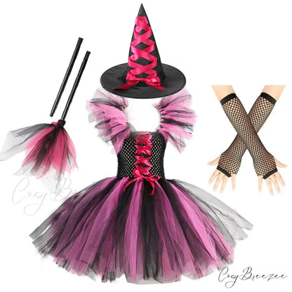 Witch Tutu Knee Dress Carnival Kid Costumes 2-3T (Size S) / Witch Style G