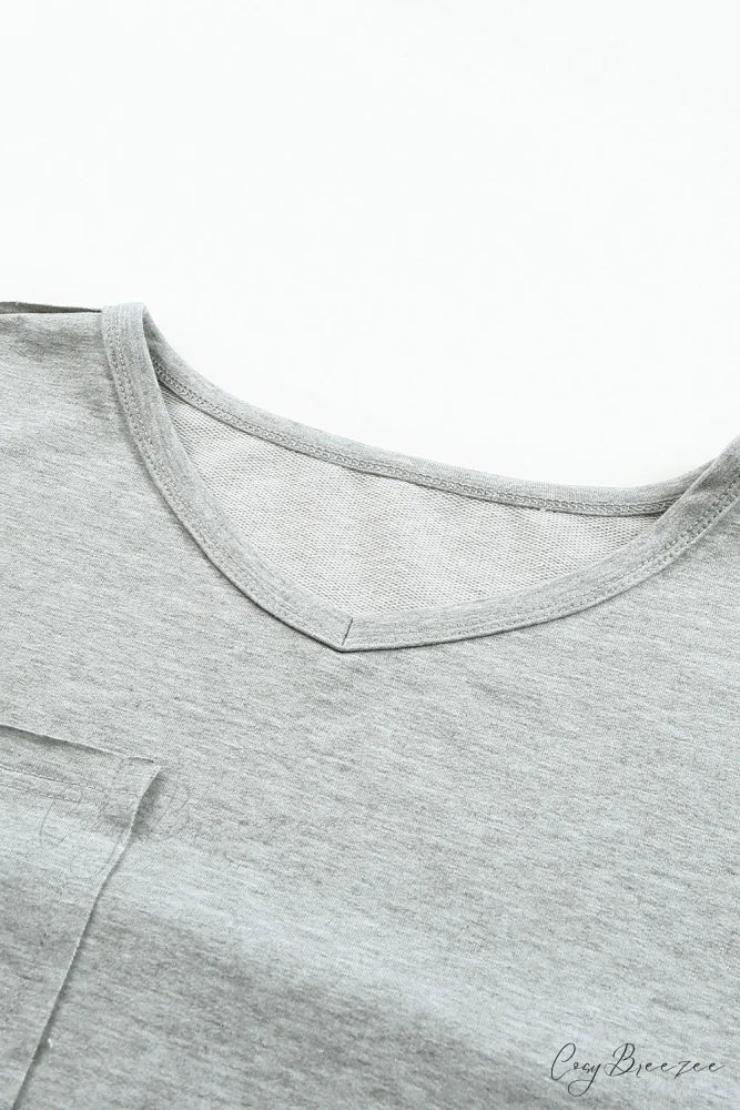 with - Arm Oversized Top Pockets Drop Gray