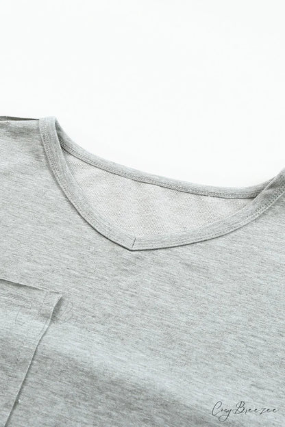with - Arm Oversized Top Pockets Drop Gray