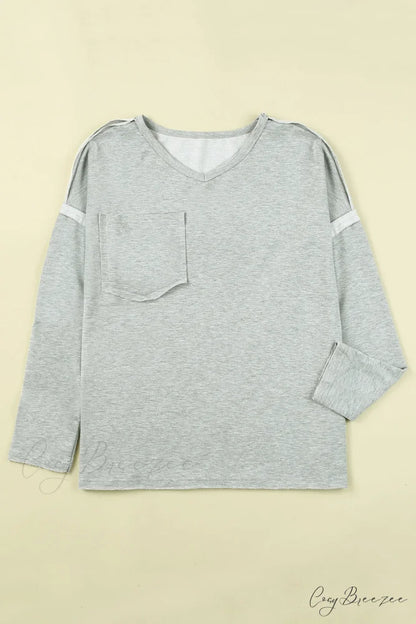 with - Arm Oversized Top Pockets Drop Gray