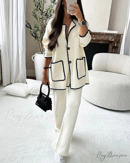 with Cardigan Pockets White / S
