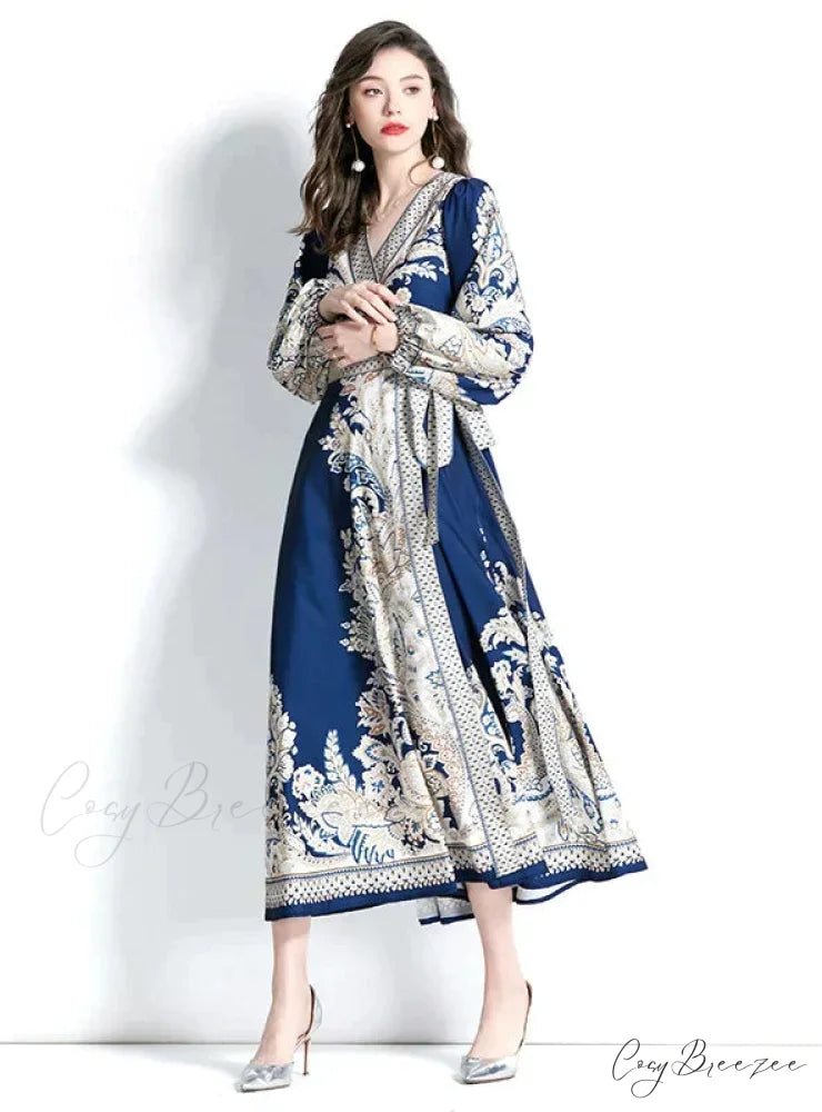 with Gown Patterned Lantern Sleeves
