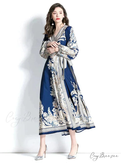 with Gown Patterned Lantern Sleeves