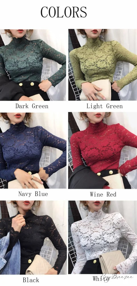 with Lace Size Plus Flowered Out Women - for Arm Solid Blouse Hollow Blouse Long Embroidery
