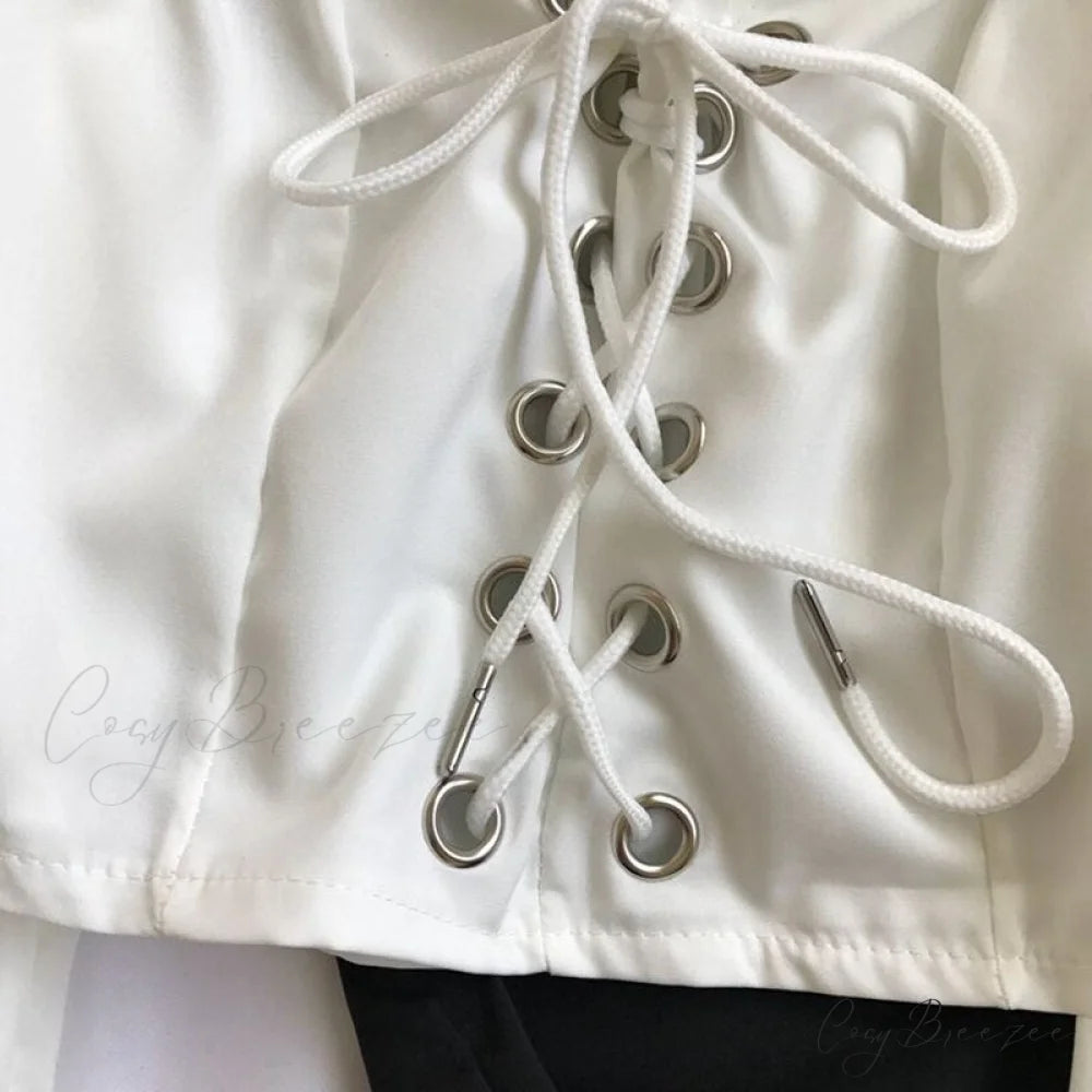 with Puff Up and Blouse Lace Vintage Ruffle Sleeves Detail