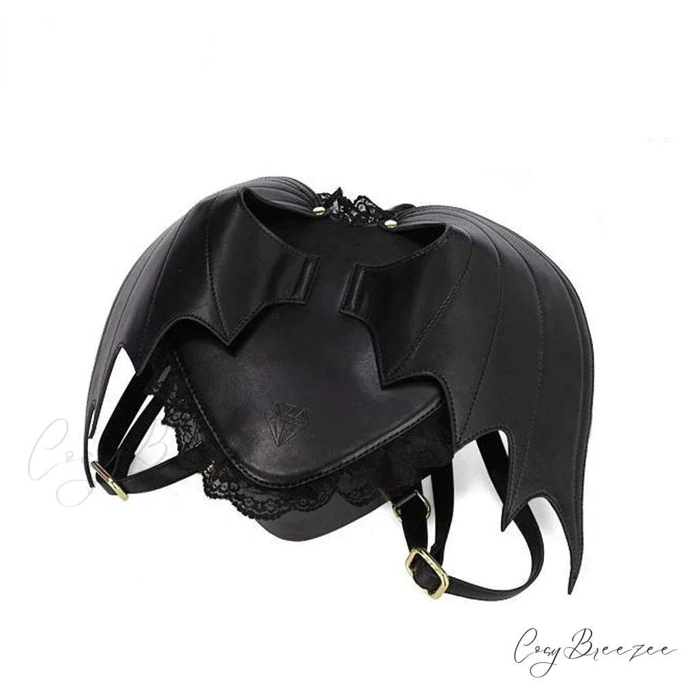 Women Bat Wing Punk Stylish Newest Angel Wings Cute Devil Bag Black / onesize