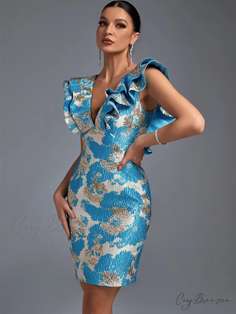 Women Blue Bodycon Dress