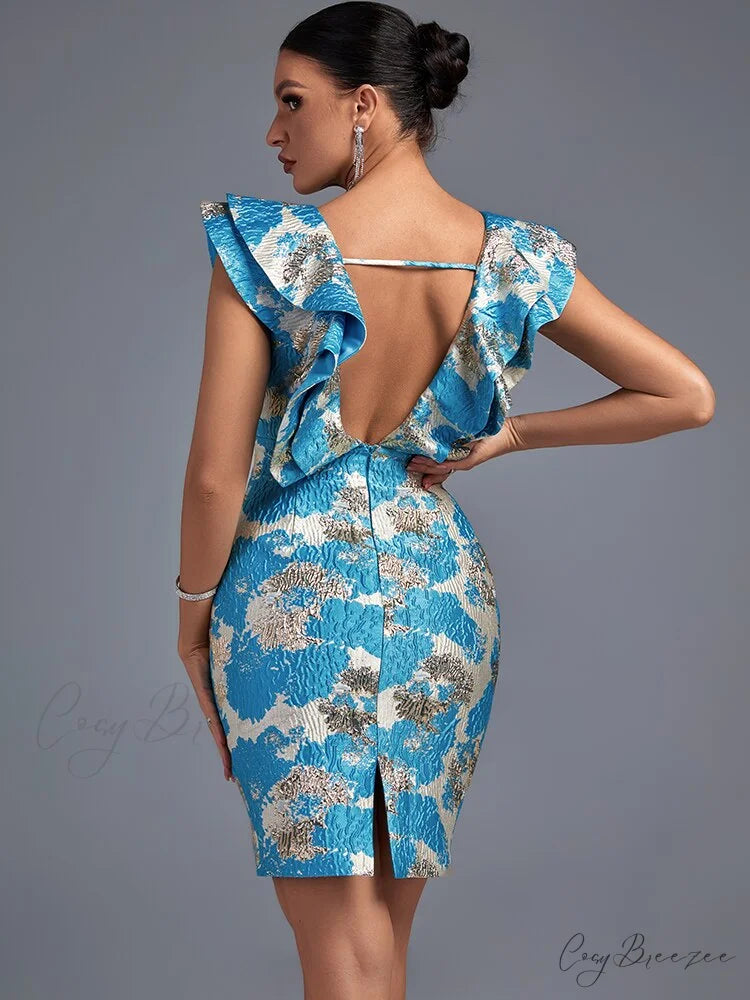 Women Blue Bodycon Dress