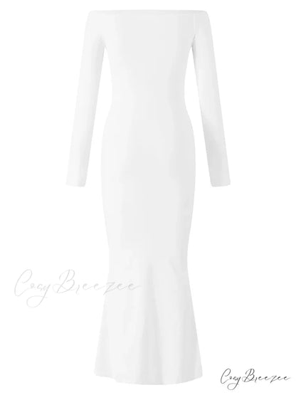 Women Bow Patchwork Sleeve Elegant Solid Slash Neck Off Shoulder Party Beach Club Vestido Streetwear
