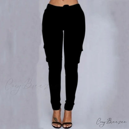Women Ladies Trousers Military Pants Women Black / S