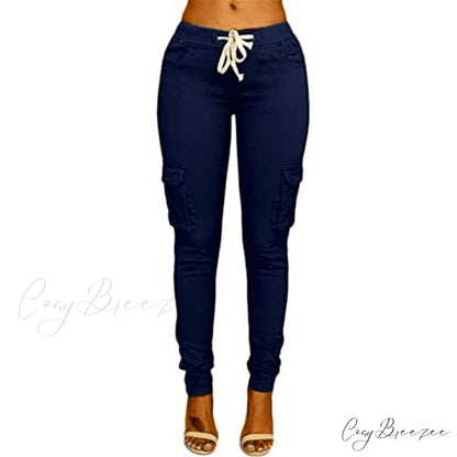 Women Ladies Trousers Military Pants Women Dark Blue / S