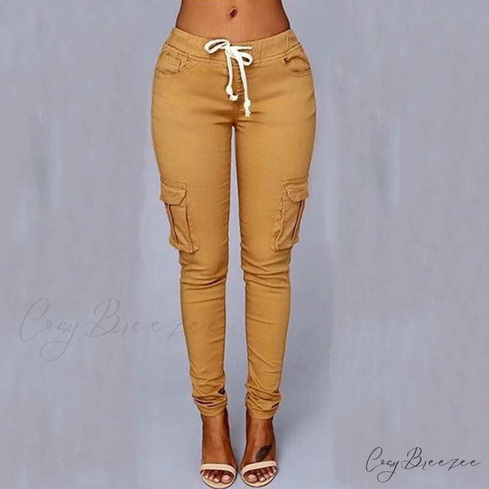 Women Ladies Trousers Military Pants Women Khaki / S