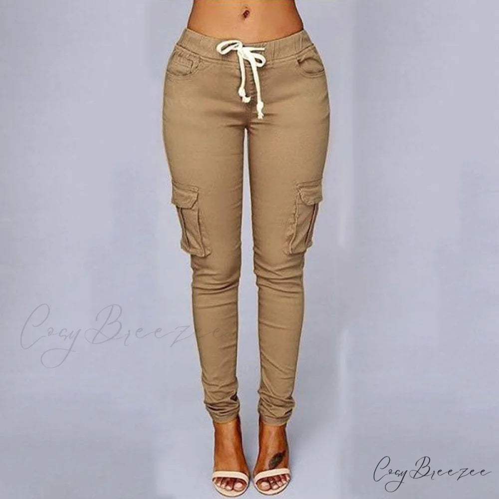 Women Ladies Trousers Military Pants Women light Khaki / S