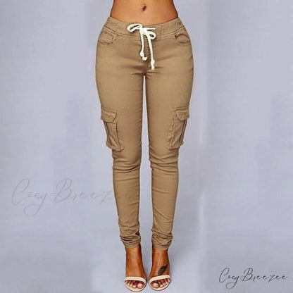 Women Ladies Trousers Military Pants Women light Khaki / S