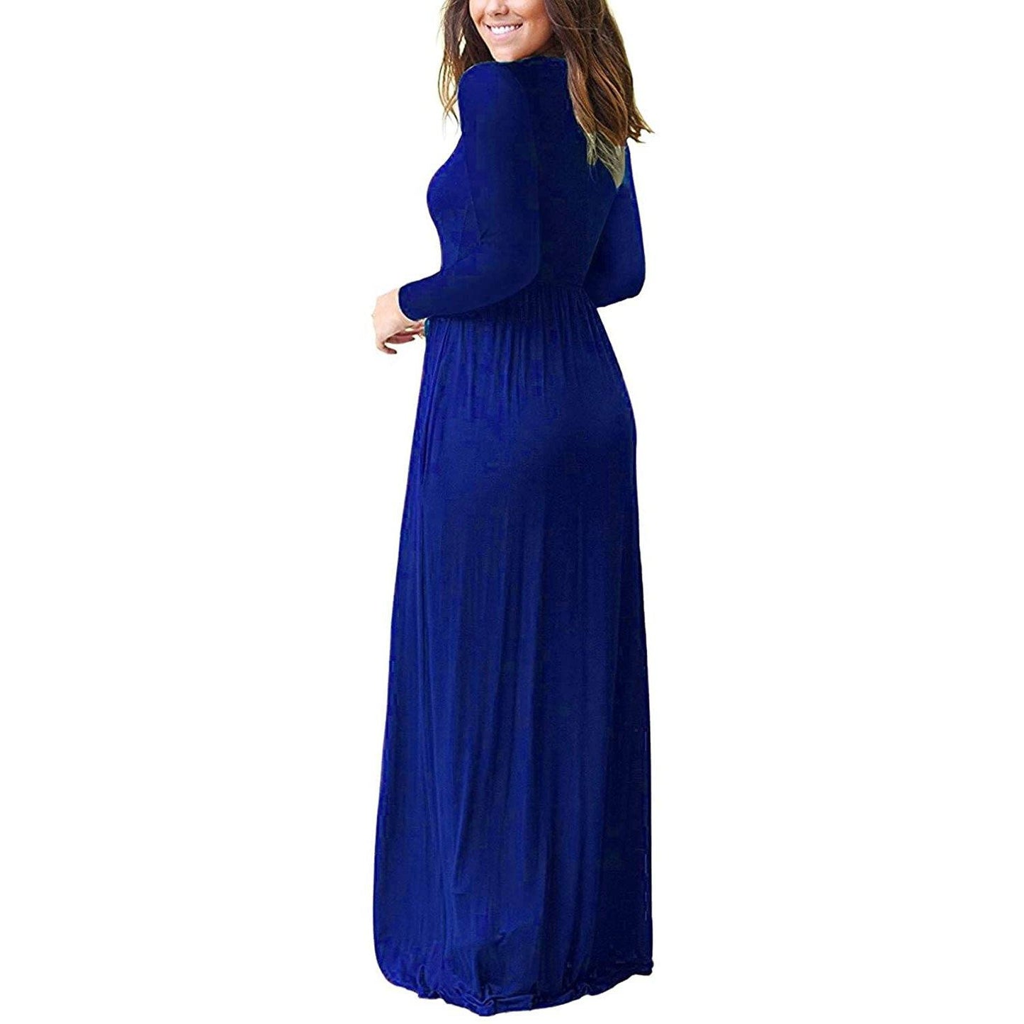 Women's Long Sleeve Maxi Dress with Pockets