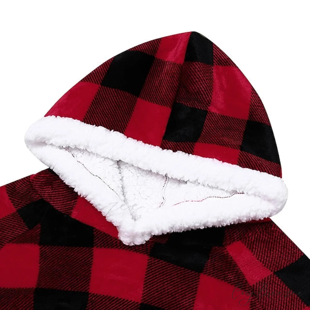 Women Men Hoodie for Girls Oversized Teens Adults Flannel Blanket Black Light Grey / One-Size