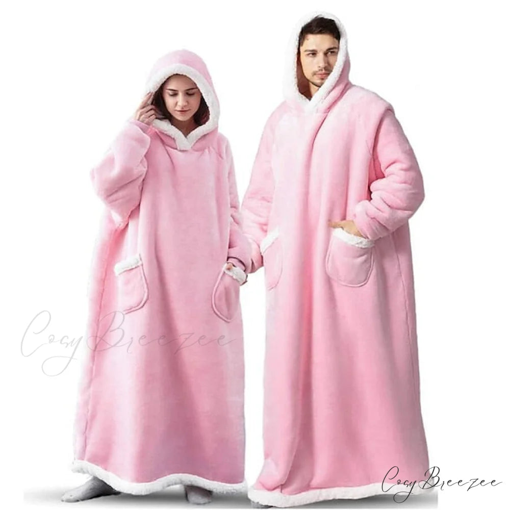Women Men Hoodie for Girls Oversized Teens Adults Flannel Blanket Black Light Grey / One-Size