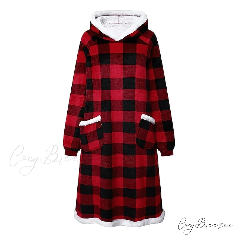 Women Men Hoodie for Girls Oversized Teens Adults Flannel Blanket Black Light Grey / One-Size