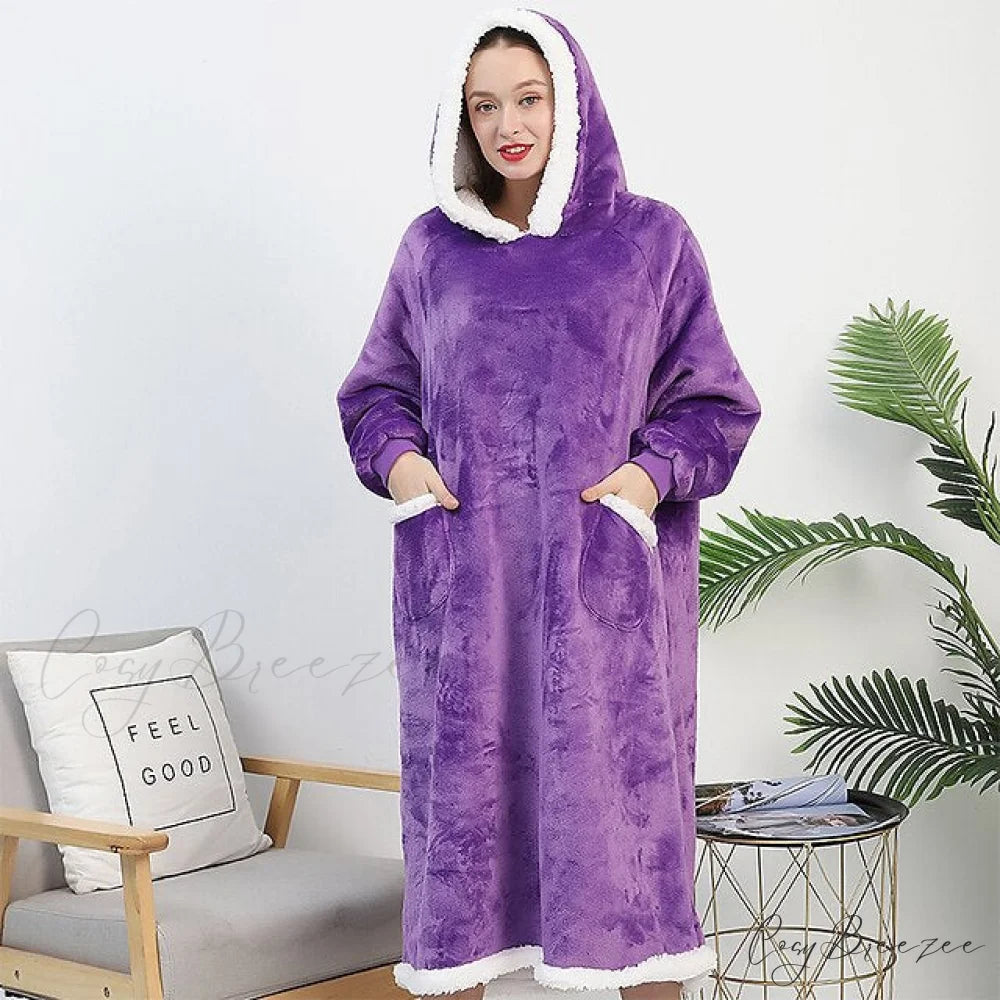 Women Men Hoodie for Girls Oversized Teens Adults Flannel Blanket Black Light Grey / One-Size