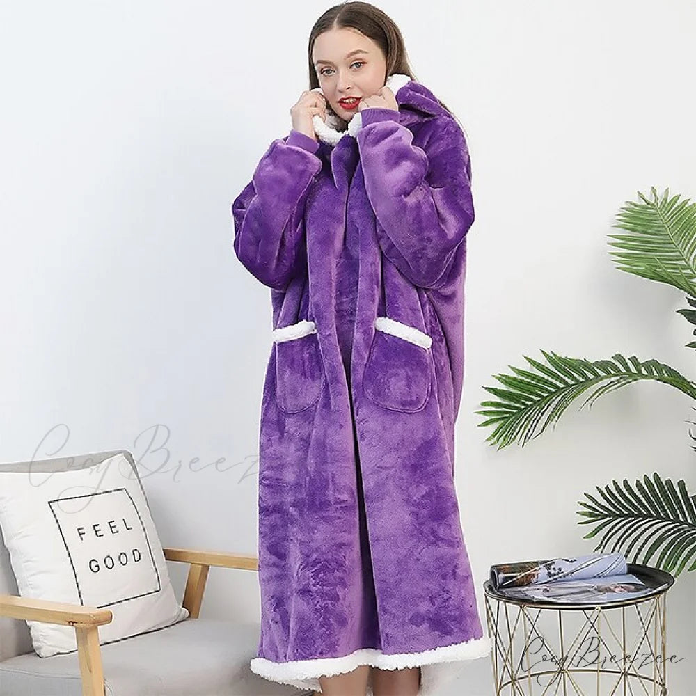 Women Men Hoodie for Girls Oversized Teens Adults Flannel Blanket Black Light Grey / One-Size