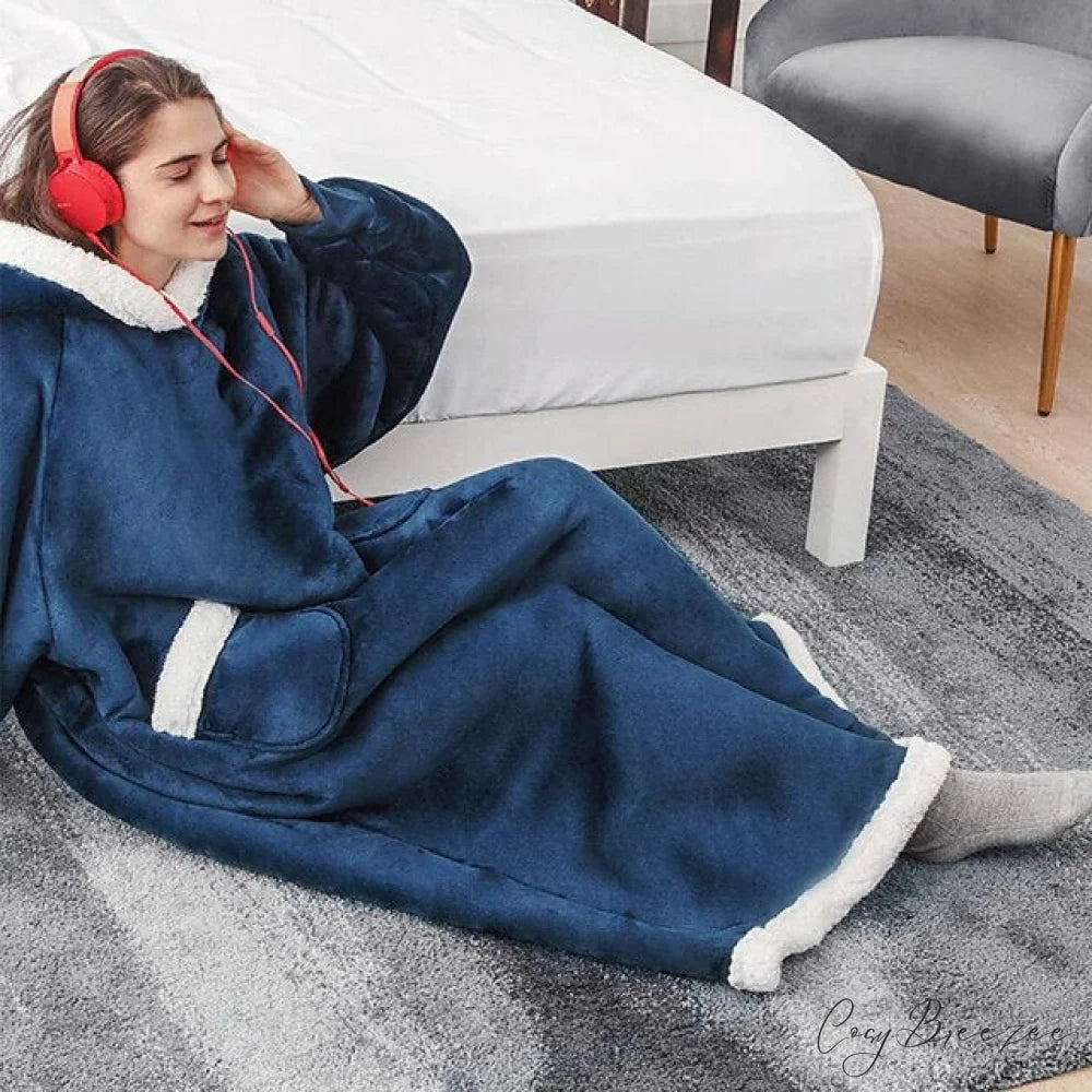 Women Men Hoodie for Girls Oversized Teens Adults Flannel Blanket Black Light Grey / One-Size