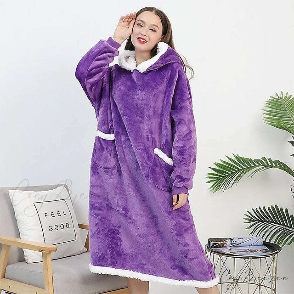 Women Men Hoodie for Girls Oversized Teens Adults Flannel Blanket Black Light Grey / One-Size