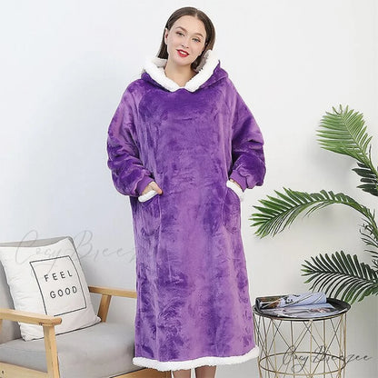 Women Men Hoodie for Girls Oversized Teens Adults Flannel Blanket Black Light Grey / One-Size