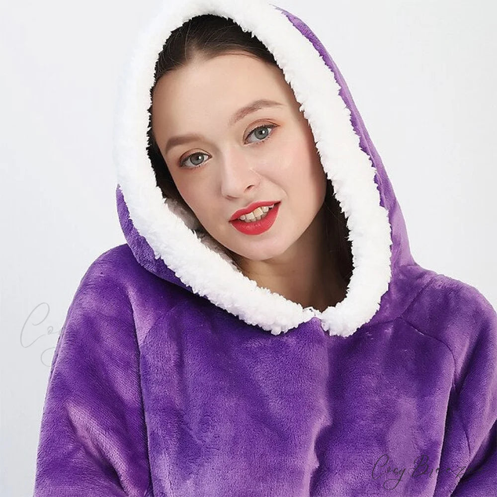Women Men Hoodie for Girls Oversized Teens Adults Flannel Blanket Black Light Grey / One-Size