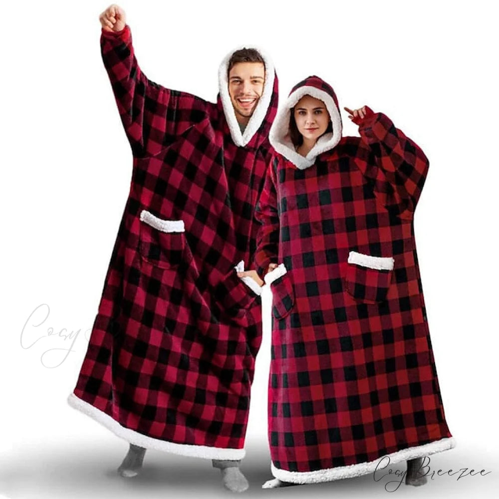 Women Men Hoodie for Girls Oversized Teens Adults Flannel Blanket Black Light Grey / One-Size