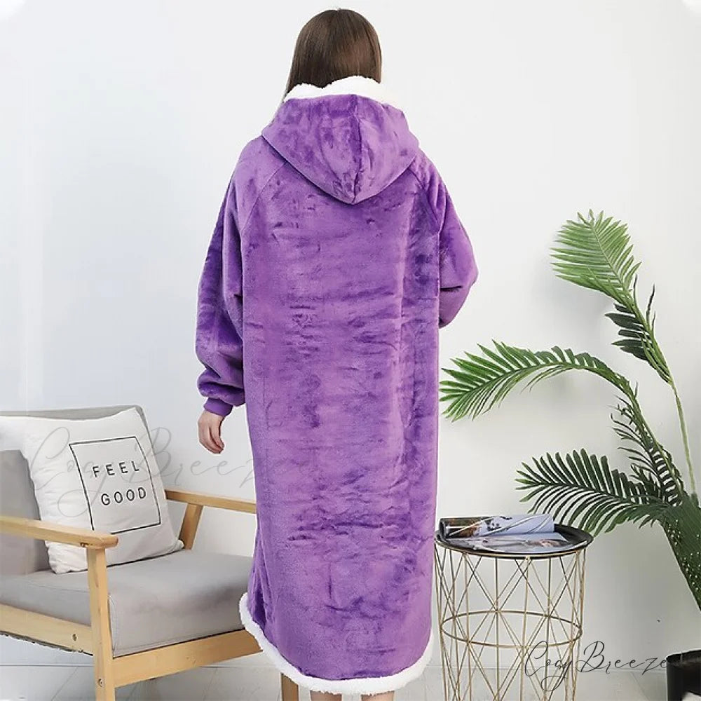 Women Men Hoodie for Girls Oversized Teens Adults Flannel Blanket Black Light Grey / One-Size
