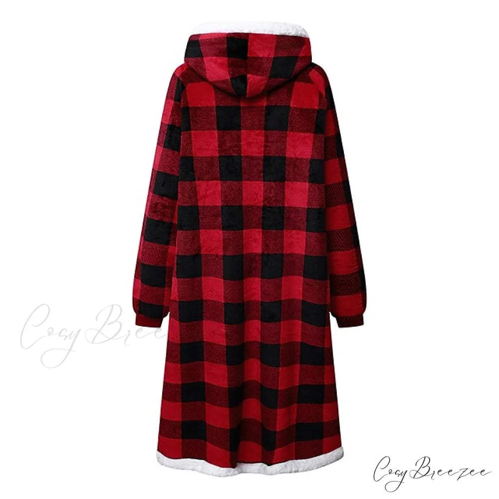 Women Men Hoodie for Girls Oversized Teens Adults Flannel Blanket Black Light Grey / One-Size