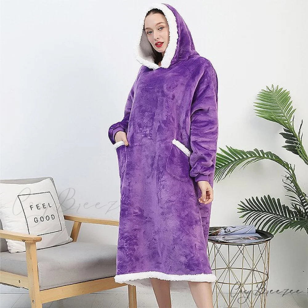 Women Men Hoodie for Girls Oversized Teens Adults Flannel Blanket Black Light Grey / One-Size