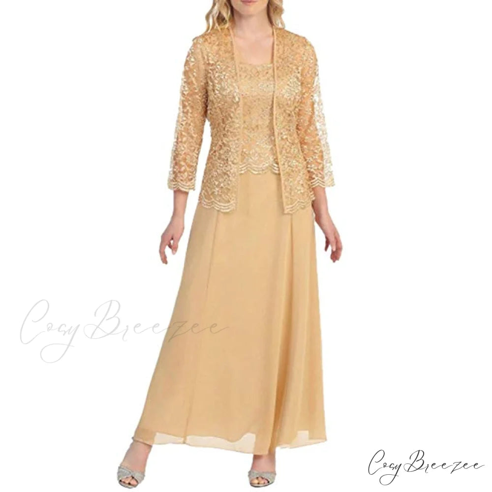 Women Plus Size Long Sleeve Lace Party Dress Solid Color Elegant Maxi Mini Dresses S / WINE
