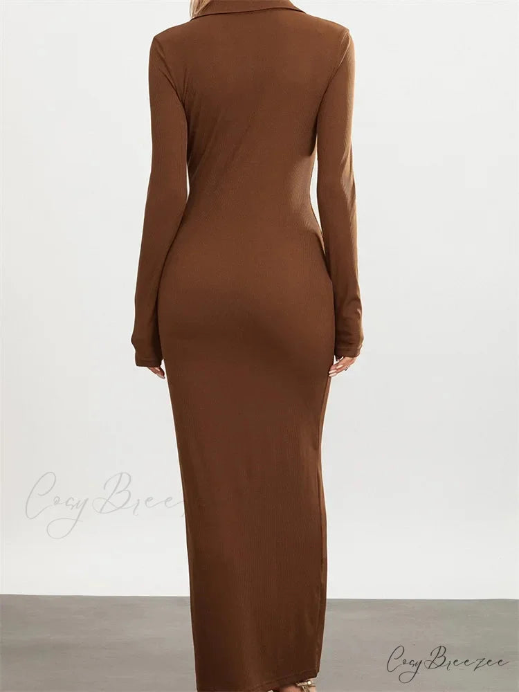 Women Slim Fit Sleeve Button Down Turn Down Collar Evening for Spring Fall Female Vestidos