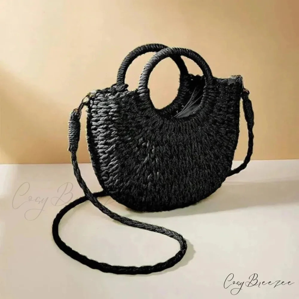 Women Suede Adjustable Crossbody Handbag Black handbag-250126