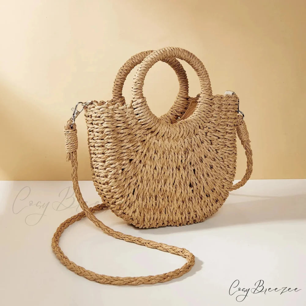 Women Suede Adjustable Crossbody Handbag khaki handbag-250126