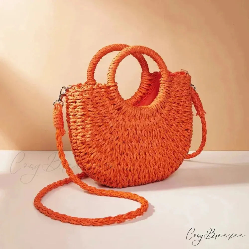 Women Suede Adjustable Crossbody Handbag Orange handbag-250126