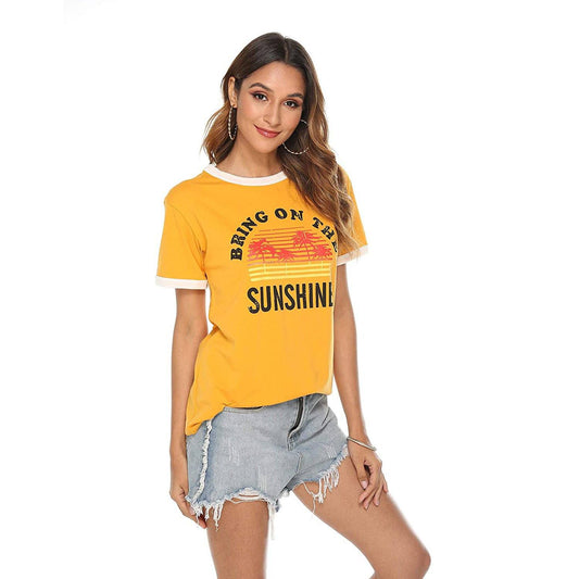 Cosybreezee - Women's Sunshine Graphic Long Arm Tee Blouse