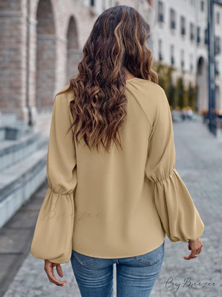 women’s autumn casual tops and for V-neck loose winter