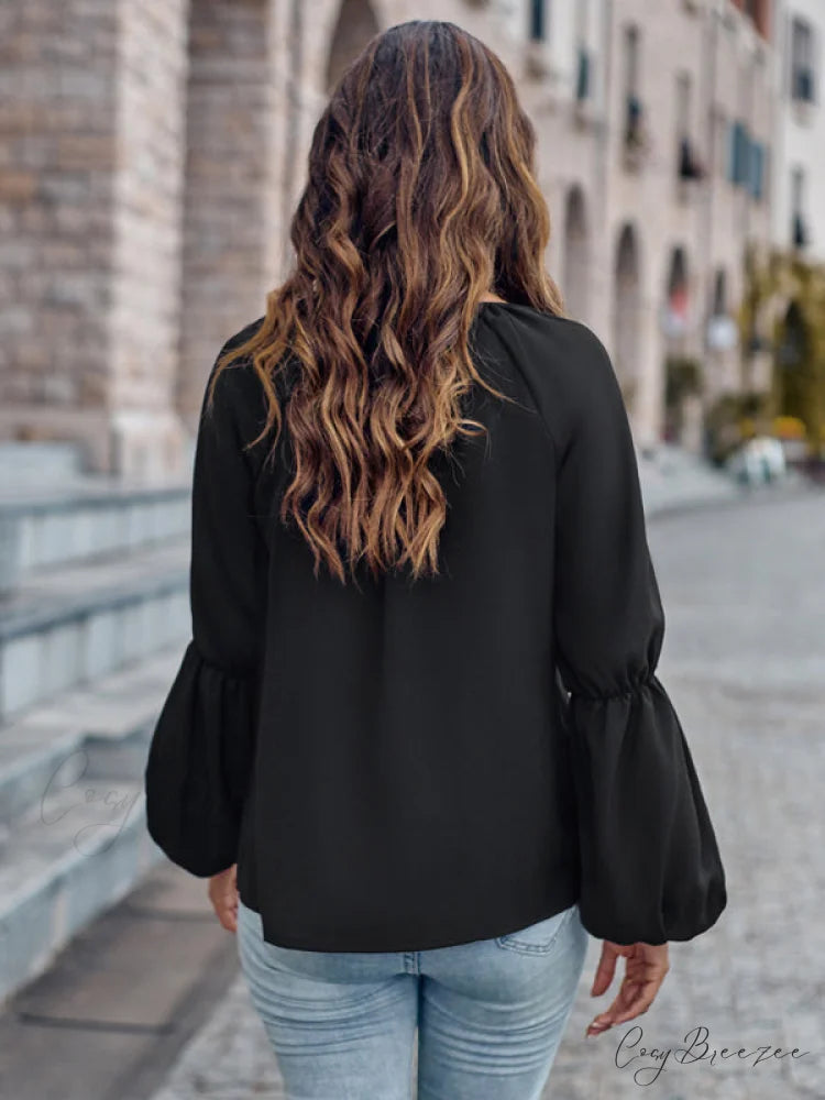 women’s autumn casual tops and for V-neck loose winter